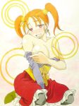 1girl analog_dn areola_slip areolae blush breast_hold dragon_quest dragon_quest_viii fingering groping hypnosis jessica_albert jessica_albert_(dragon_quest) masturbation mind_control no_pupils solo square_enix undressing