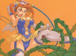 1girl alternate_costume breasts cameltoe cleavage dragon_quest dragon_quest_viii elbow_gloves garters gloves imminent_rape jessica_albert jessica_albert_(dragon_quest) kawacchi_hirohiro large_breasts leotard open_mouth orange_eyes orange_hair phallic phallic_symbol plant solo square_enix tentacle thighhighs thorns twintails vines whip you_gonna_get_raped