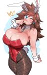 big_breasts bunny_ears bunnysuit fan_character kingdom_hearts lightsource milf sora's_mom