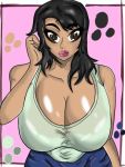 big_breasts cleavage huge_breasts huge_lips latina looking_at_viewer milf original_character tagme taller_girl