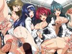 4girls 5boys arigase_shinji ass blue_eyes blue_hair blush breast_grab breasts breasts_outside brown_eyes brown_hair censored cleavage clothed_sex cum cum_in_pussy futaba_aoi_(vividred_operation) grabbing green_eyes green_hair group_sex hair_ornament hairband hairclip hand_holding handjob hentai interlocked_fingers isshiki_akane lolita_channel long_hair multiple_boys multiple_girls multiple_penises nipples open_mouth orgy penis ponytail porn pussy red_hair saegusa_wakaba school_uniform sex shinomiya_himawari short_hair short_twintails sideboob socks spread_legs twintails underboob vaginal very_long_hair vividred_operation yellow_eyes