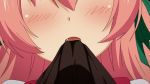 anime ash_blake blush candy eco_(dragonar) fang female gif hug kiss male mouth seikoku_no_dragonar subtitled sweatdrop tongue