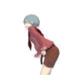 1girl belt blue_eyes blue_hair blush embarrassed erection futanari hentai kantai_collection konery_(reasonyou) leaning_forward masturbation mogami_(kantai_collection) open_mouth penis penis_hold personification porn short_hair shorts solo sweatdrop unzipped