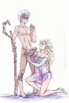  blue_eyes breasts disney elsa erection frozen_(movie) handjob high_heels jack_frost_(rise_of_the_guardians) kneel kneeling lingerie penis rise_of_the_guardians staff uncensored unconventionalsenshi_(artist) underwear white_background white_hair 