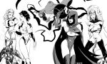  5girls areolae atlee blackfire blacktoe breasts bumblebee dark-skinned_female dark_skin dc_comics karen_beecher komand&#039;r koriand&#039;r monochrome nipples rachel_roth raven_(dc) starfire tagme teen_titans terra terra_(atlee) 