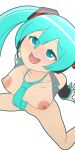 1girl 1girl aqua_eyes aqua_hair aqua_nails aqua_necktie bottomless bouncing_breasts breasts clothing erect_nipples exposed_breasts eyes_rolled_back functionally_nude gif gif hair_ornament high_resolution light-skinned light-skinned_female matching_hair_and_eye_color mike_inel miku_hatsune neck_tie nipples open_mouth paid_reward parted_lips pink_nipples spread_legs tied_hair twin_tails vocaloid