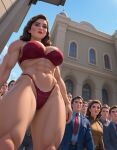  abs ai_generated brown_hair captain_carter exhibitionism lingerie lipstick long_hair marvel_cinematic_universe marvel_what_if... muscle muscular muscular_female peggy_carter red_bra red_lingerie red_lipstick red_panties stable_diffusion 