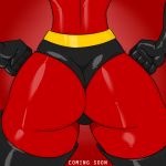  1girl aeolus ass ass_focus cartoon_milf disney elastigirl gloves helen_parr milf red_bodysuit spandex the_incredibles thick_thighs wide_hips 