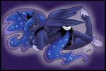 2014 anthro ass blue_eyes blue_fur blue_hair cutie_mark equine eyelashes female friendship_is_magic fur furry hair horn long_hair mammal my_little_pony princess_luna skuttz solo winged_unicorn wings