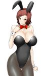 1girl alluring animal_ears big_breasts breasts brown_eyes brown_hair do_konjouuo fake_animal_ears hip_focus kazama_asuka namco pantyhose playboy_bunny rabbit_ears short_hair tekken tekken_5_dark_resurrection tekken_7 tekken_8 tekken_tag_tournament_2