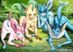  4girls bbmbbf furry glaceon leafeon nintendo palcomix pokemon pokepornlive sylveon vaporeon 