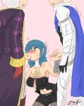 1girl 2boys 2boys_1girl byleth_(fire_emblem) byleth_(fire_emblem)_(female) clothed_sex corrin_(fire_emblem) fellatio fire_emblem fire_emblem:_three_houses fire_emblem_awakening fire_emblem_fates handjob robin_(fire_emblem) robin_(fire_emblem)_(male) threesome zronku