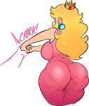 1girl 2d ass back_view big_ass breasts bubble_ass bubble_butt dress dumptruck_ass dumptruck_butt fat_ass fat_butt lemonadepikachu mario_(series) nintendo princess_peach sexy sexy_ass sexy_body sexy_breasts thick_ass thick_butt