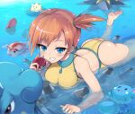  1boy 1girl 1girl 2020 ass azurill blue_eyes blush breasts clothed_female dat_ass female_focus female_only goldeen kasai_shin kasumi_(pokemon) lapras legs looking_at_viewer luvdisc nintendo orange_hair pokemon pokemon_rgby short_hair solo_female solo_focus starmie swimsuit tagme togepi video_game_character video_game_franchise 