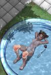  1girl 2d 2d_animation air_bubbles alternate_version_available animated armpits blinking blush breasts brown_eyes brown_hair bubbles chronometer day daytime female female_only foxeye_(artist) fundoshi holding_breath human in_the_aquarium:_sinking_with_kana inflatable_pool kana_(in_the_aquarium:_sinking_with_kana) knees_up loop medium_breasts mostly_submerged mp4 navel nipples one-piece_tan outside pool short_hair small_breasts small_nipples smile smiling solo_female solo_focus sound submerged tan tan_line tan_skin topless video wading_pool water 