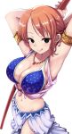  1girl 1girl 1girl alabasta arm_band arm_bands armpits arms_up big_breasts breasts cleavage clima-tact clothed_female curvy dancer dancer_outfit dress female_focus female_only kasai_shin mature mature_female nami navel one_piece orange_hair pre-timeskip pre_timeskip seductive short_hair skirt solo_female solo_focus tagme tongue_out tummy 