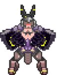 1boy 1girl animated anubis armor bouncing_breasts breasts game_sprite gif innocent_unjust knight monster pixel_art sex