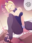 android_18 breasts bunny cum dragon_ball_z feet footjob outfit