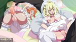 blond_hair crossover lucy_heartfilia nami one_piece red_hair wedding_dress whentai