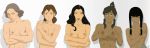  5girls anaxus asami_sato avatar:_the_last_airbender breast_envy breasts eska korra lin_bei_fong pema the_legend_of_korra topless 