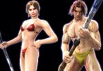  1boy 1girl abs athletic_male attractive_male bare_legs bikini breasts fit_male handsome_male kilik legs naginata seong_mi-na seung_mina soul_calibur soul_calibur_ii soul_calibur_vi soulcalibur soulcalibur_ii soulcalibur_iii speedo staff swimwear weapons 