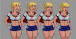  1girl 1girl alien alien_girl big_breasts blonde blonde_hair blue_eyes bob_cut breasts clones female_focus fit_female galatea high_res hourglass_figure huge_breasts muscular_female patreon patreon_paid patreon_reward s short_hair smile solo_female sunsetriders7 tagme 