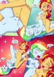 2_girls 2girls breasts comic equestria_girls equestria_untamed female/female friendship_is_magic humanized multiple_girls my_little_pony nude physical_education pussy rainbow_dash rainbow_dash_(mlp) scissoring shower sunset_shimmer sunset_shimmer_(eg) tribadism yuri