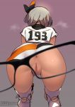 ass_focus dark-skinned_female female_focus pokemon pokemon_character pussy_juice saitou_(pokemon) sportswear standing tight_anus voyeur x-ray x-ray_glasses