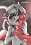 anthro blush cum furry helluva_boss jizoku licking_penis loona_(vivzmind) male/female moxxie_(vivzmind) nude open_mouth oral oral_sex penis penis_lick sex tongue tongue_out