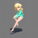 1girl 3d barefoot female full_body grey_background leotard mario_&_sonic_at_the_olympic_games mario_&_sonic_at_the_rio_2016_olympic_games nintendo official_art princess_rosalina solo super_mario_bros. super_mario_galaxy