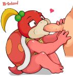  anthro b-intend blonde_hair faceless_male fellatio female hair heart hetero human human_on_anthro interspecies koopa male mario mario_bros nintendo oral oral_sex penis pom_pom_(mario_bros) ponytail scalie sex video_games 