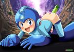 all_fours anal_masturbation ass blush dildo masturbation mega_man palcomix rear_deliveries reardeliveries smile solo solo_male yaoi