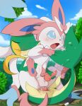 2boys anal anal_penetration anal_sex anus balls blush closed_eyes cum cum_in_ass cum_inside gen_6_pokemon handjob male male/male masturbation nintendo open_mouth penis pokemon sex snivy sylveon tongue tricksta yaoi