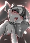 anthro blush breasts furry helluva_boss jizoku loona_(vivzmind) nude open_mouth tongue tongue_out