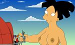 amy_wong bender_bending_rodriguez breasts futurama giantess holding large_breasts larger_female nipples orange_hair philip_j._fry purple_hair robot size_difference smaller_female spider-matt topless turanga_leela