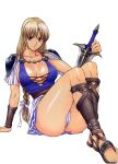  1girl alluring armor armored_dress ass big_breasts blonde_hair braid breasts cameltoe legs long_hair long_legs milf momoi_nanabei panties pantyshot pauldrons project_soul shoulder_armor silf single_braid sophitia_alexandra soul_calibur soul_calibur_ii soul_calibur_iii soul_calibur_vi sword thighs underwear upskirt weapon white_background white_panties 