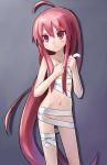  ahoge bad_id bandage bandages flat_chest long_hair napa red_eyes red_hair saeki_nao sarashi shakugan_no_shana shana 