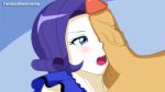 1boy 1girl blue_eyes blush earrings erection eyeshadow facejob fantasyblade friendship_is_magic gif humanized male/female my_little_pony open_mouth partially_clothed penis penis_on_face rarity rarity_(mlp)