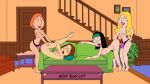 american_dad bent_over breasts crossover family_guy francine_smith gif hayley_smith incest legs_over_head lois_griffin meg_griffin mother_&_daughter nickartist nipples nude strap-on