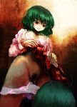 2_girls am11 antennae areanine breasts cleavage female female_only from_below green_hair kazami_yuuka mismatched_pubic_hair multiple_girls panties panty_pull plaid plaid_skirt pubic_hair red_eyes skirt skirt_lift touhou underwear wriggle_nightbug you_gonna_get_raped youkai yuka_kazami yuri