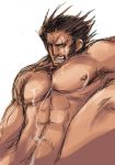  ace_attorney furio_tigre looking_at_viewer male muscular_male nude_male 