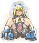 1_trans_girl ball_gag blonde_hair bondage bridget_(guilty_gear) canon_trangender_female canon_transgender guilty_gear nun penis_bondage religious_slut slut transgender transgender_female whore