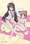 beach beach_towel breasts kazumi_yoshida nude_female pussy shakugan_no_shana shana