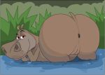  1girl anus ass dreamworks gloria gloria_the_hippopotamus hippo hippopotamus madagascar madagascar_(series) tail water 