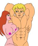  abs armpit_licking biceps big_breasts big_muscles bodybuilder canon_couple hunk licking muscle muscle_worship muscular_armpits niko_(the_adventures_of_the_galaxy_rangers) nippleless_male serratus_anterior shane_gooseman straight the_adventures_of_the_galaxy_rangers 