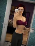  bed bra cellphone cup glasses mirror sydgrl3d 