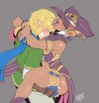  1boy 1girl arms_around_neck ass big_breasts blonde_hair blush breasts carrying cia cia_(zelda_musou) closed_eyes clothed_sex dark_skin gloves grin hair happy_sex hat head_back headgear held_up hetero hug hyrule_warriors interracial jewelry link lips lots_of_jewelry mask moaning nintendo open_mouth orgasm pointy_ears randomboobguy saliva scarf sex smile straddling suspended_congress the_legend_of_zelda tunic upright_straddle vaginal white_hair zelda_musou 