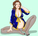  b2_(artist) brown_hair green_eyes milf pregnant 