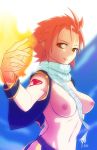 big_breasts breasts fairy_tail fire genderswap natsu_dragneel nipples oppaihobby pink_hair red_eyes smile