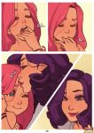 2girls comic fluttershy mine_(mlpfim_comic) multiple_girls my_little_pony poni_parade rarity_(mlp) yuri